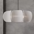 Modern Pendant Light with Curved White Shades and Soft Illumination Design