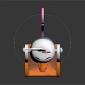 Cute Cartoon Decorative Toy Figure With White Body Purple Accents And Orange Base