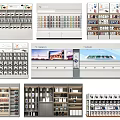 Various Modern Display Shelves Designs With Multi Layer Storage And Retail Showcase Units 3d model
