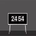 Modern Digital TV With White Frame Showing 2435 Display On Stand