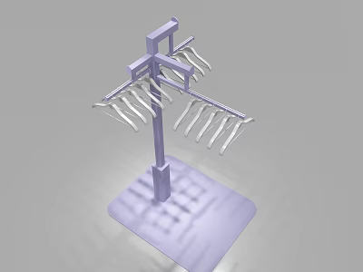 Clothing Store Purple Multi Hanger Display Rack With Hangers For Garment 3d model