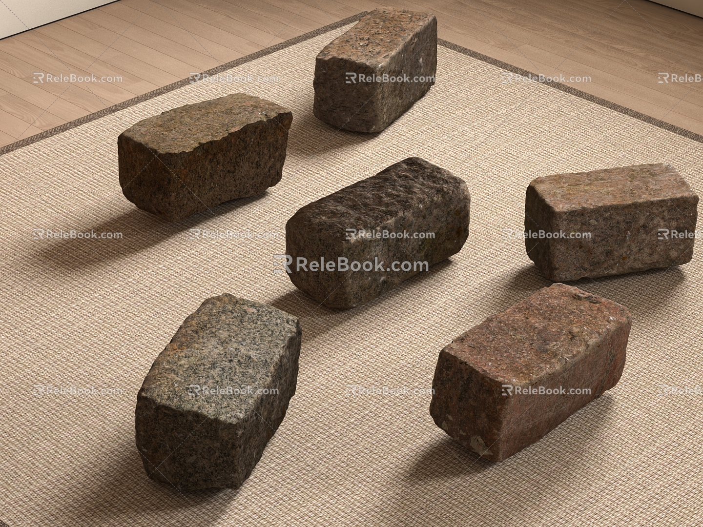 Modern brick stone brick masonry stone stone 3d model