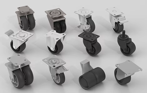 Modern pulley roller hardware universal wheel furniture bottom wheel table and chair wheel 3d model