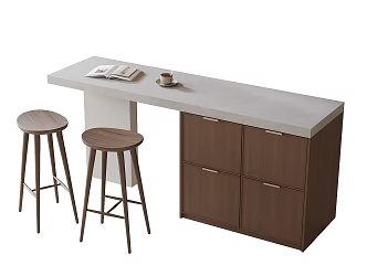 modern kitchen bar chair 3d model