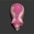 Cute Game Movie Character Pink White Gradient Guinea Pig With White Spots And Black Eyes