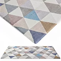 Square Rug With Geometric Triangle Pattern And Multiple Color Tones Modern Design 3d model