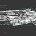 Futuristic Warship With Advanced Structure Detailed Components And Blue Camouflage Design