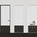 Modern Swing Doors Featuring Frosted Ribbed and Transparent Glass for Home Interior Design