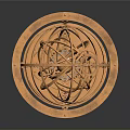 Detailed Brass Industrial Equipment With Intricate Orrery Mechanical Structure And Stand