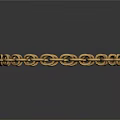 Golden Metallic Chain Necklace With Shiny Polished Links And Reflective Surface