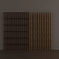 Wooden Room Divider With Vertical Slats Dark And Light Brown Design
