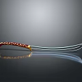 Ornate Scimitar Weapon With Red And Gold Decorative Handle And Sharp Blade