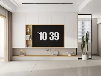 Nordic TV background wall 3d model