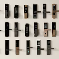 Password lock fingerprint lock door lock door handle smart lock anti-theft door lock 3d model