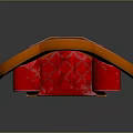 Red High Back Single Sofa With Diamond Pattern Velvet Upholstery And Wooden Trim