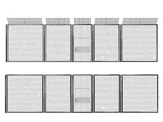 heavy industrial engineering construction industrial fence factory fence barbed wire fence roller shutter door 3d model