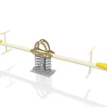 Outdoor Playground Seesaw With Yellow Seats Spring Mechanism And Metal Frame