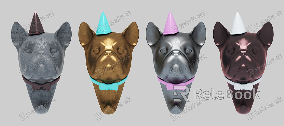 Modern Animal Wall Decorations Dog Head model