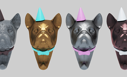 Modern Animal Wall Decorations Dog Head 3d model