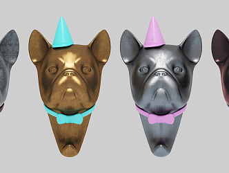 Modern Animal Wall Decorations Dog Head 3d model