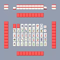 Mahjong Entertainment Setup Featuring Arranged Wind Dragon And Number Tile Suits 3d model