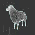 Realistic 3D Model of a Fluffy White Sheep in Standing Pose