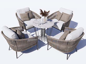 Modern Outdoor Sofa Outdoor Leisure Table and Chair 3d model