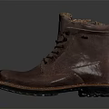 Brown Leather Lace Up Boots With Fleece Lined Cuff And Durable Rubber Sole