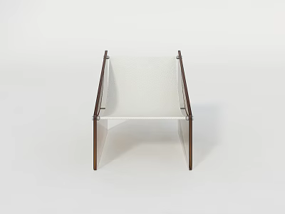 Modern Single Seater Sofa With Wooden Frame And White Fabric Cushion 3d model