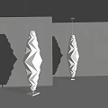 Bright Illuminated Modern Geometric Floor Lamp with White Shade in Minimalist Room