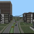 Modern Residential Building Complex With Tall Low Rise Buildings Landscaped Road And Green Areas