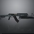 Modern Tactical Rifle With Metal Construction Black Magazine And Green Accents