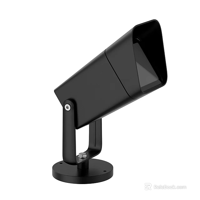 Modern Black Spotlight With Sturdy Metal Bracket And Stable Base Design 3d model