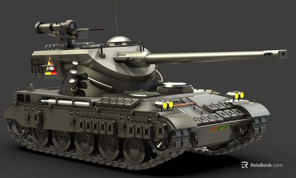 Modern Military Armored Tank Weapon With Turret Cannon Tracks And Combat Features 3d model 