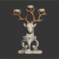 Modern Candlestick Candle Deer Head Candlestick Copper Candlestick 3d model