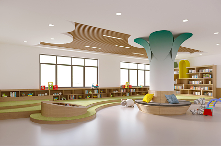 Modern Reading Room Kindergarten Reading Area Open Reading Area Reading Room Kindergarten Reading Room Reading Area 3d model