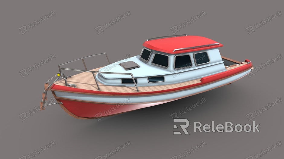 Modern boat fishing boat speedboat yacht fishing boat cartoon boat salvage boat small boat model