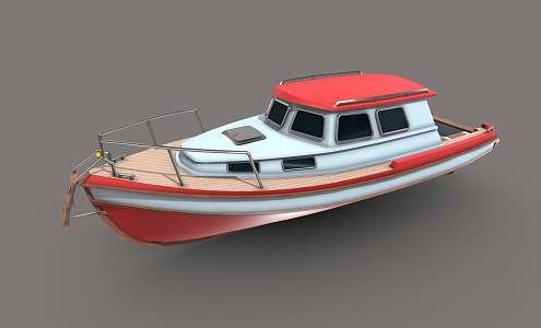 Modern boat fishing boat speedboat yacht fishing boat cartoon boat salvage boat small boat 3d model