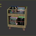 Modern Wooden Bookcase With Two Open Shelves Holding Books And Small Decorative Items
