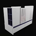 Modern White Baby Crib With Blue Gray Accents Drawers And Storage Design