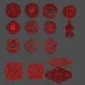 Intricate Carved Patterns With Various Shapes And Floral Decorative Motifs
