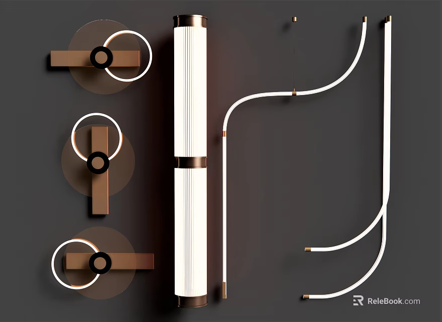 Modern Wall Lamps Featuring Circular Linear Curved And Stylish Design Elements 3d model 