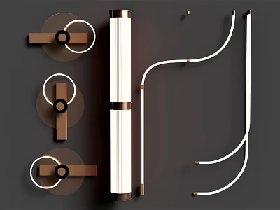 Modern Wall Lamps Featuring Circular Linear Curved And Stylish Design Elements 3d model