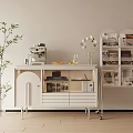 Low Cabinet Bucket Cabinet Decorative Cabinet Sideboard Bookcase 3d model