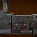 Industrial Equipment Control Panel With Mechanical Components Pipes Gauges And Cables