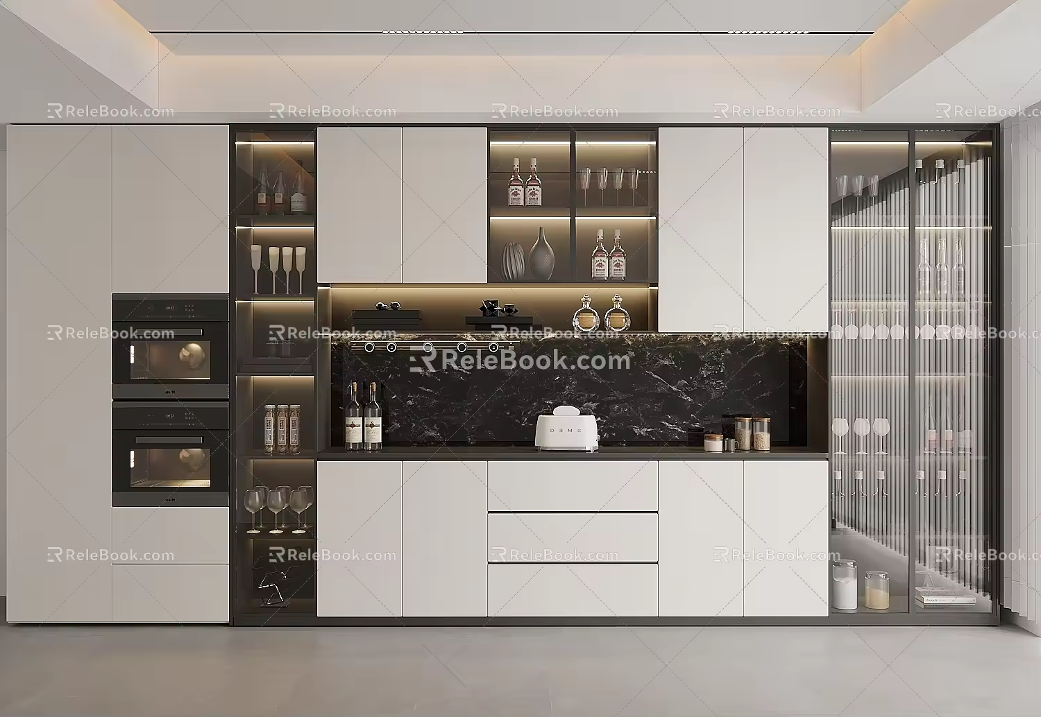 Modern Sideboard Corner Sideboard Wine Cabinet Sideboard 3d model