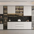 Modern Sideboard Corner Sideboard Wine Cabinet Sideboard 3d model