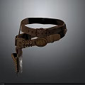 Brown Leather Belt With Decorative Metal Buckle And Classic Design Features
