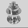 Industrial Silver Metal Component With Flange Structure And Bolt Holes