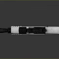 Modern Gun With 2000 Marking White And Black Color Equipped With Scope